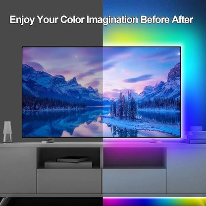 USB Powered LED Strip Light TV Backlight 16.4FT/5M RGB Led Lights Waterproof USB Lights Strip with RF Remote TV/PC Background Bias Lighting Cuttable Strip Lights for Indoor DIY Decoration