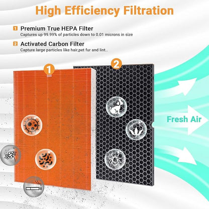 Compatible with Winix C555 Air Cleaner Purifier,116131 True HEPA Replacement Filter,H13 HEPA Filter,116131 Filter I (2 Set)