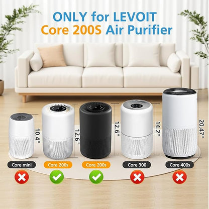 Core 200S-P Replacement Filter Compatible with LEVOIT Core 200S Smart WiFi Air PuriFier, Core 200S-RF Air Filter, White, 3 Pack