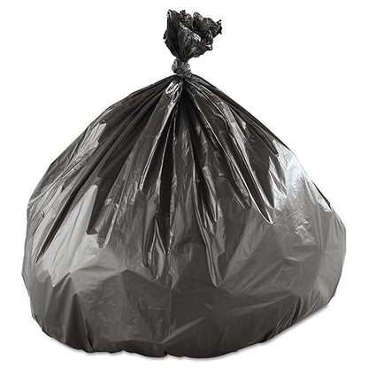 Inteplast Group high-Density interleaved Commercial can Liners, 45 gal, 16 microns, 40" x 48", Black, 25 Bags/roll, 10 Rolls/Carton