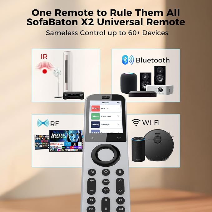 SofaBaton X2 Universal Remote Control with Touchscreen & Charging Dock | All-in-One Universal Remote with Powerful Hub & APP, Activities & Macro, Works with Alexa, Google Assistant & Home Assistant