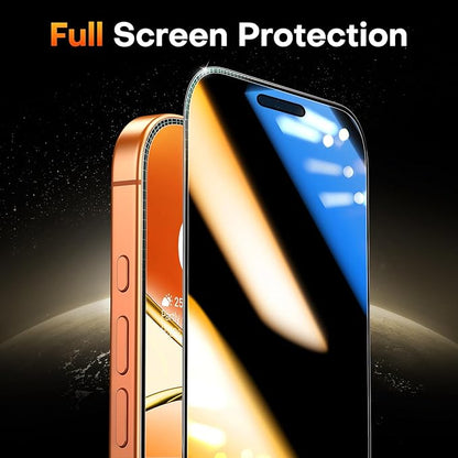 TOCOL Privacy Screen Protector for iPhone 17 Pro/iPhone 16 Pro 6.3 inch 9H Hardness Military Grade Shatterproof HD Tempered Glass for Full Coverage Easy Installation 2 Pack