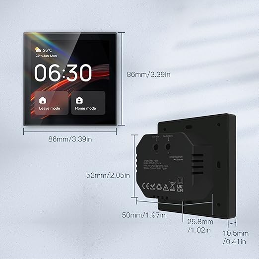 Omabeta Smart Home Control Panel 4 Inch Touch Screen Voice Control Scene Wall Switch Panel for TUYA Efficiently Operate Home Devices for Smart Owners