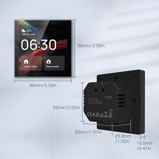 Cryfokt Smart Home Control Panel, 4 Inch Touch Screen Central Control with Voice, APP, Compatible with 410000+ TUYA Products, for Smart Lights, Curtains, Sockets, Doorbells