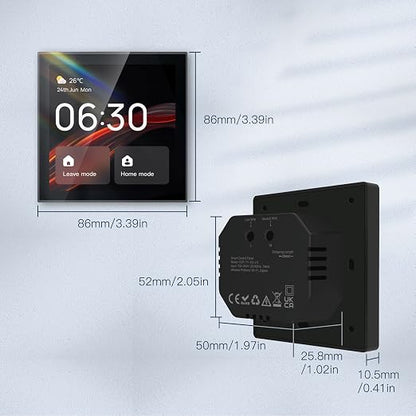 Cryfokt Smart Home Control Panel, 4 Inch Touch Screen Central Control with Voice, APP, Compatible with 410000+ TUYA Products, for Smart Lights, Curtains, Sockets, Doorbells