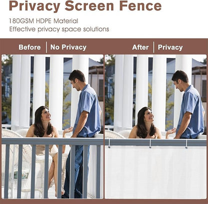 Sunny Guard Customized 3'x9' White Balcony Privacy Screen,90% Shade Apartments Fence Cover,Heavy Duty Mesh Windscreen for Deck,Outdoor,Backyard,Patio
