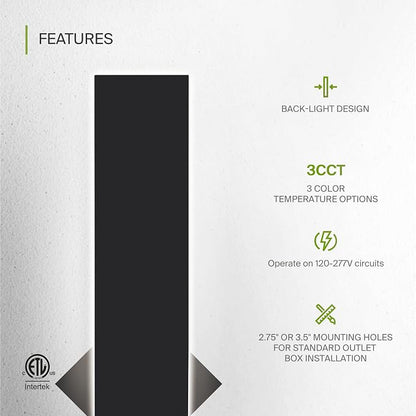 ASD LED 72" Long Wall Mount Light Fixture, Outdoor & Indoor Linear Sconce | 3CCT, Dimmable, Waterproof, Anti-Rust, ETL Listed | 40W 2400LM 3000-5000K 100-277V | Exterior Porch Lighting | Black, 2 Pack