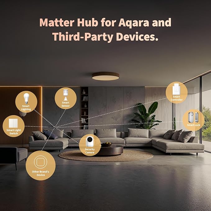 Aqara Smart Hub M100 for Home Automation, Matter Controller, Thread Border Router, Features Aqara Zigbee (Not Third-Party), Wi-Fi, Supports Apple HomeKit, Amazon Alexa, IFTTT, Home Assistant