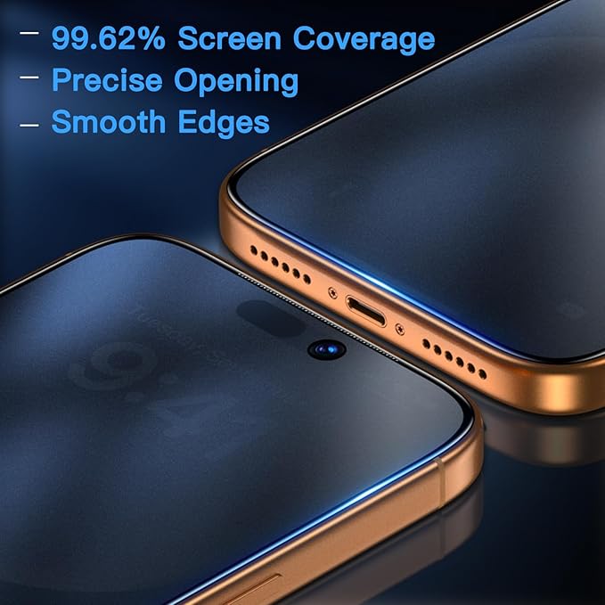 Uyiton for iPhone 17 Pro Max Matte Privacy Screen Protector - Anti-Fingerprint [Easy to Install] Anti-Spy Shatterproof Full Coverage 9H Tempered Glass Screen Cover, 2 Pack