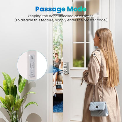 Keyless Entry Door Lock Deadbolt with Keypad, Digital Smart Locks with Code, Auto Lock, Anti-Peeking Password, Easy Installation, Satin Nickel