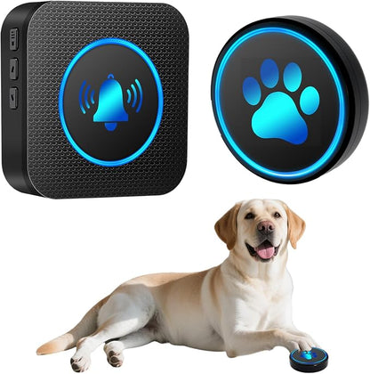 Dog Door Bell for Potty Training, Smart Wireless Doggie Doorbell to Go Outside, 1000 Feet Long Range with IP65 Waterproof Super-Light Touch Button, 60 Melodies & Adjustable Volume (1 Button)