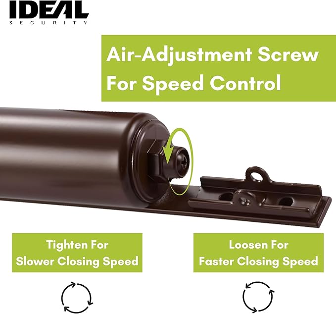 Ideal Security SK3015 Heavy Pneumatic Storm and Screen Door Closer with Torsion Bar, Brown