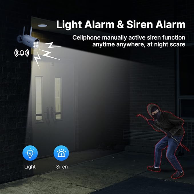 Hiseeu Solar Wireless Security Camera System Outdoor, 10-Channel 2K NVR, 4MP Battery Cameras, AI Human Detection, Color Night Vision, 2-Way Audio, 1TB HDD