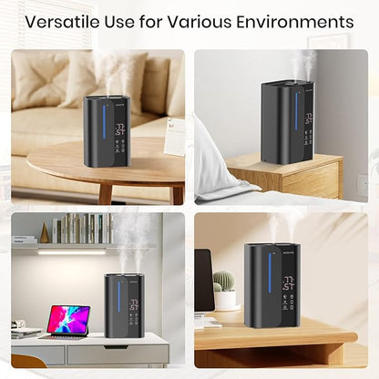 OGACFO 5L Smart Air Humidifiers for Bedroom with Essential Oils, Top Fill 50H Runtime Cool Mist Large Humidifiers for Home Bedroom Nursery, 28 dB Quiet Humidifier for Baby & Plants
