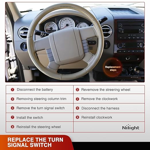 Nilight Turn Signal Switch Compatible with 2004 2005 Ford F150 Windshield Wiper Multifunction Combination Lever Switches