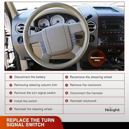 Nilight Turn Signal Switch Compatible with 2004 2005 Ford F150 Windshield Wiper Multifunction Combination Lever Switches