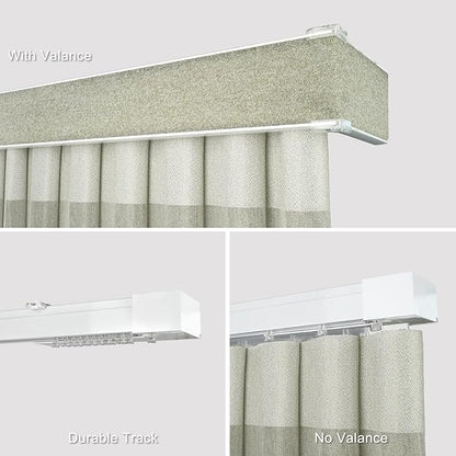 Motorized Sheer Vertical Blinds with Remote, Light Filtering Vertical Blind Sliding Door Blinds Remote Control Blinds for Sliding Glass Door Customize(Elegant Khaki)