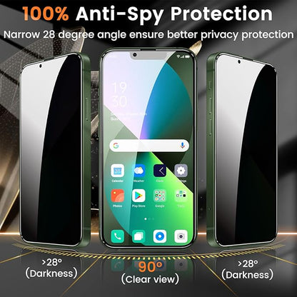Lesakit 3+3 Pack Privacy Screen Protector for iPhone 13 6.1-Inch with 3 Pack Camera Lens Protector, Anti Spy Tempered Glass Film 9H Hardness Bubble Free Case Friendly