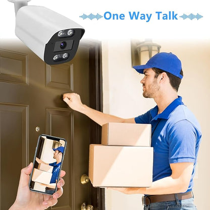5MP PoE IP Color Night Vision Camera, Smart Dual Light Bullet Security IP Camera, Built-in Mic, 98ft Night Vision, 110°Wide Angle, Human Vehicle Detection