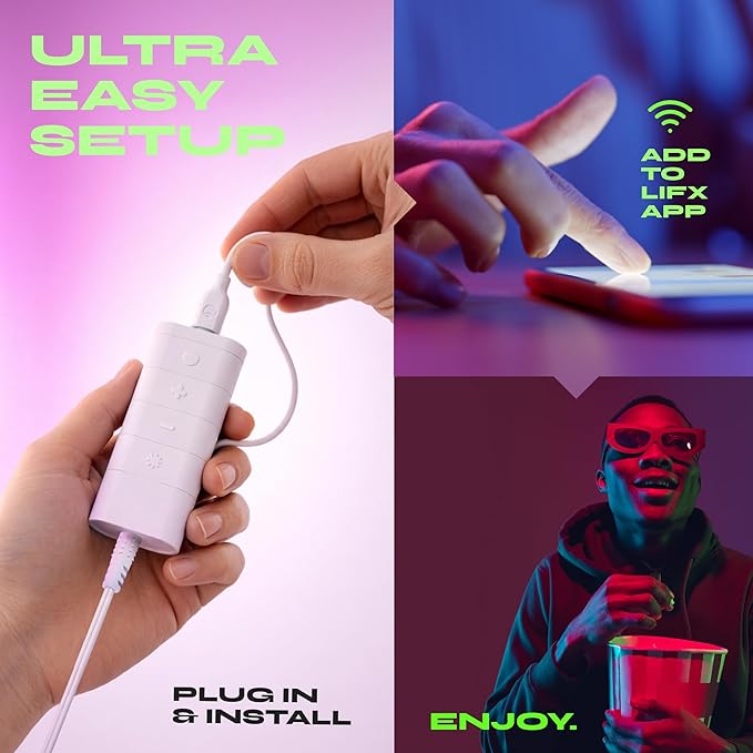 LIFX Everyday Bundle: Smart Light Bulbs (2 Pack) + 20ft Smart Strip Lights, Wi-Fi RGB Smart Bulbs & Light Strip, Tunable White, Matter Compatible, Compatible with Alexa Google Apple Home SmartThings