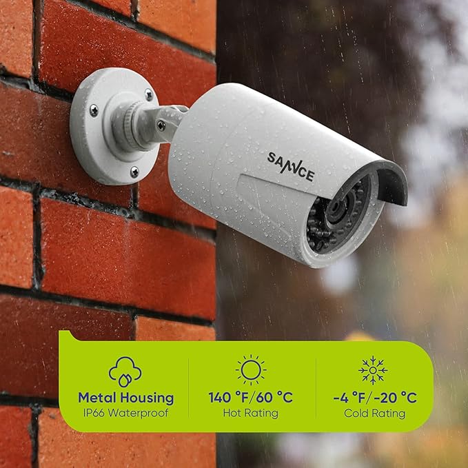 SANNCE 8CH 4K PoE Security Camera System - 8CH 8MP NVR Security System with 4pcs Wired 3MP Bullet Surveillance Cameras for 24/7 Recording, Smart Playback, Instant Email Alert with Images, NO HDD