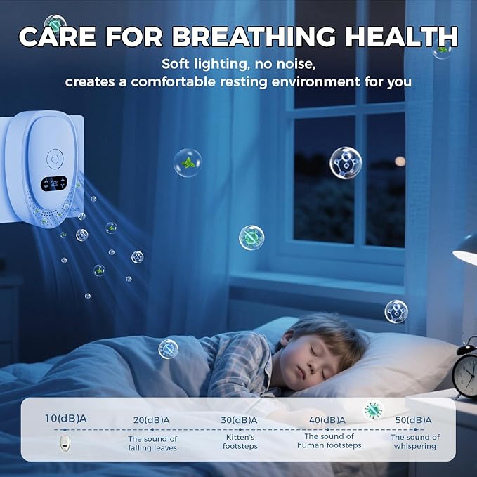 Air Ionizers for Home, Negative Ion Air Purifier - Ultra Quiet Plug In Air Freshener for Bedroom Office Kitchen Basement - Portable Mini Air Cleaner (Oval, 6 PCS)