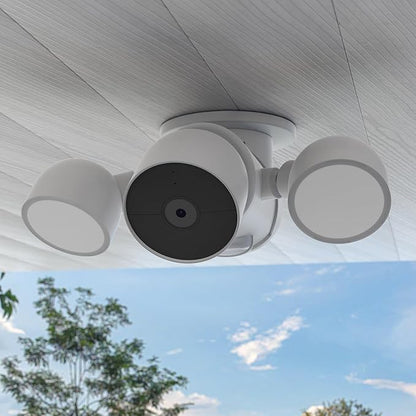 XLTTYWL Nest Flood Light Camera Outdoor Eave Mount Bracket Stability ABS Protective Case Eve Out Door Cam Protection for Google Nest Cam with Floodlight Outdoor Camera