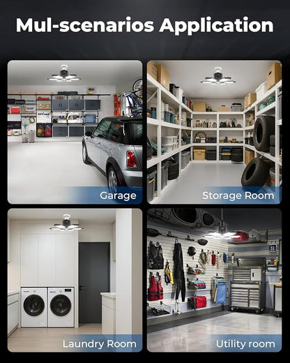 toberich Motion Sensor Garage Light 20000LM - 3 Mode Switch, 6500K Daylight Motion-Activated LED Shop Light Bay Lighting for Garage, Workshop, Utility Room, Basement (1 Pack)