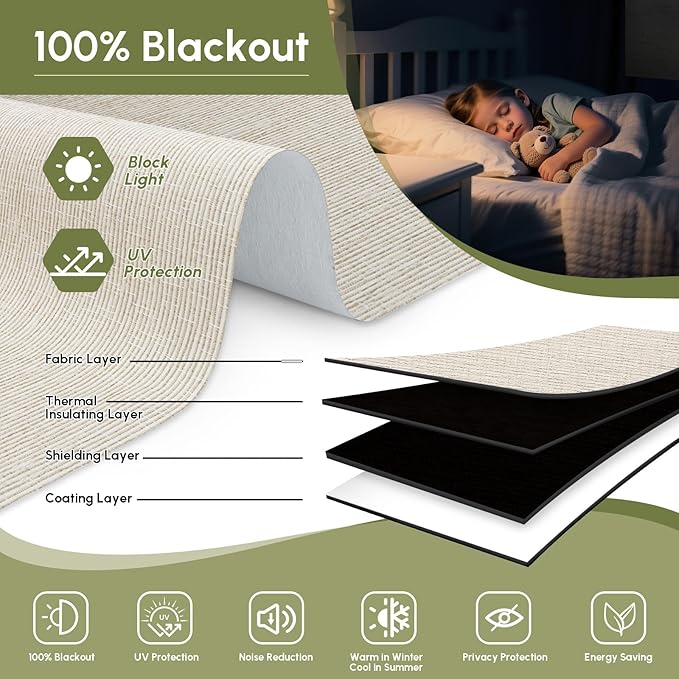 FineTell Motorized Blinds with Remote, 100% Blackout Roller Shades Compatible with Alexa,Apple Homekit,Google Home APP and Voice Control, Customized Electric Blinds (100% Blackout Classic Warm)