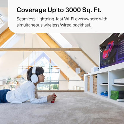 TP-Link Deco 7 Pro BE63 Tri-Band WiFi 7 BE10000 Whole Home Mesh System- 6-Stream 10 Gbps, 4X 2.5G Ports Wired Backhaul, 4X Smart Internal Antennas, VPN, HomeShield, Free Expert Support (1-Pack)