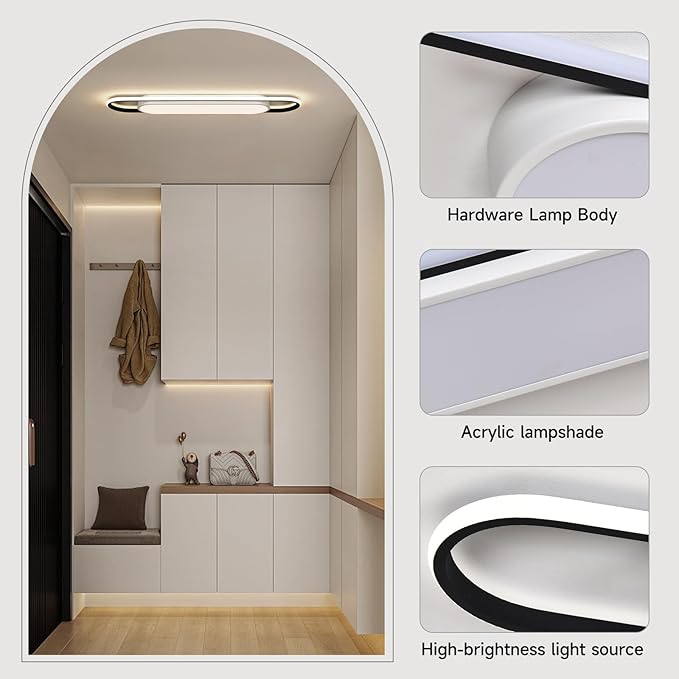 3Ft Smart LED Ceiling Lighting,50W High Brightness Linear Flush Mount Light Fixture,36.2" Dimmable Led Ceiling Lamp with Remote Control for Kitchen,Garage,Hallway,Laundry,Study Room.