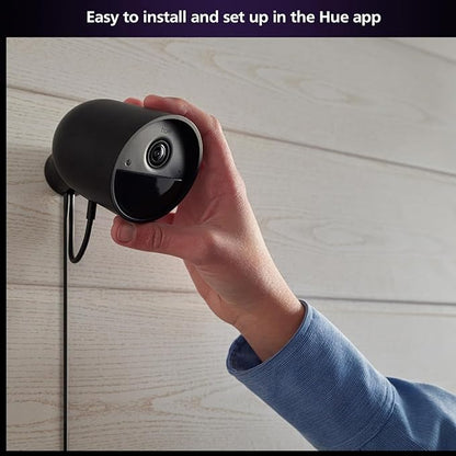 Philips Hue Secure Camera Anti-Drop Cable, Silver - 1 Pack - Made for Outdoor Use - Attaches to Philips Hue Low-Volt Power Supply Unit