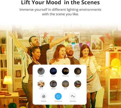 SONOFF B05-BL-A19 Wi-Fi Smart RGB Bulb 9W Variable Color, 2700K - 6500K Brightness Adjustable Color Temperature, APP Remote Control, Can Work with Alexa and Google Assistant (1 Pack)