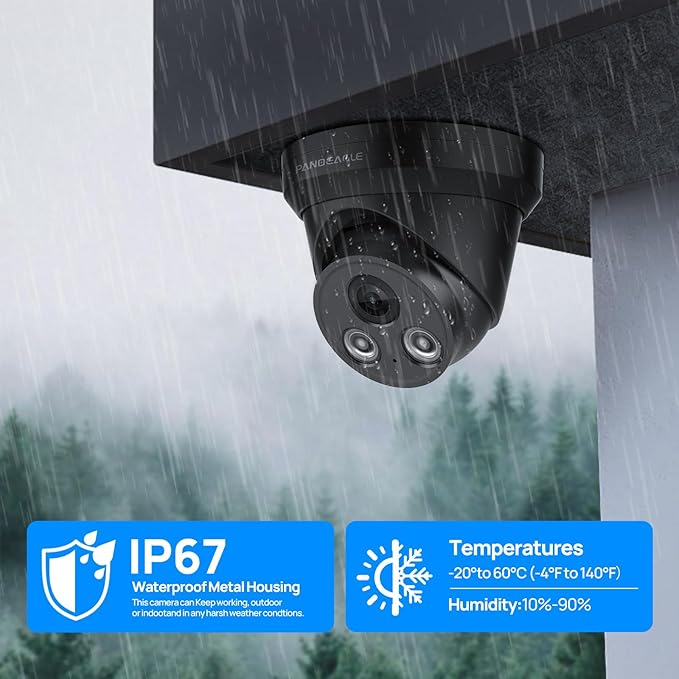 PANOEAGLE 5MP IP POE Camera,Turret Security Camera Outdoor, AI Human/Vehicle Detection, 98ft EXIR Night Vision, Outdoor Security Camera with Wide Angle 2.8mm Lens(105°), IP67