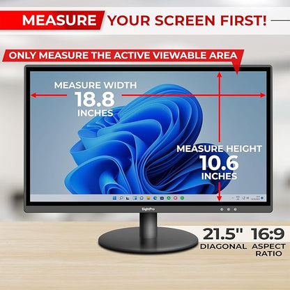 SightPro 21.5 Inch 16:9 Computer Privacy Screen Filter for Monitor - Privacy Shield and Anti-Glare Protector