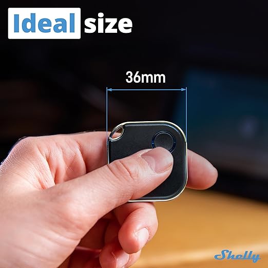 Shelly BLU Button1 Black | Bluetooth-Operated Action and Scenes Activation Button | Home Automation | iOS Android App | No Hub Required | Long Battery Life | LED Indication | Buzzer | Broad Range