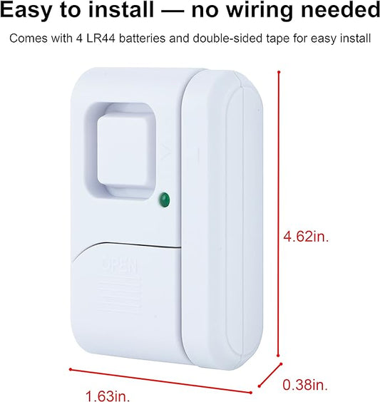 UltraPro Personal Security Window and Door Alarm, 1 Pack, Wireless Chime | DIY Protection, Burglar Alert, Easy Installation, Home Security, Ideal for Home, Garage, Apartment, White, 56789