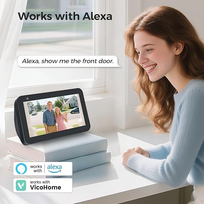 DB4 2K Battery Video Doorbell, Smart Wireless Doorbell Camera with Ring Chime, Live View with Two-Way Talk, AI Detection and Real-Time Notification, Compatible with Alexa and Vicohome