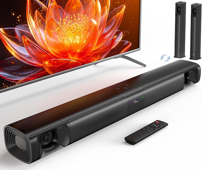Sound Bar for Smart TV, 80W 2.0 Channel Surround Sound System