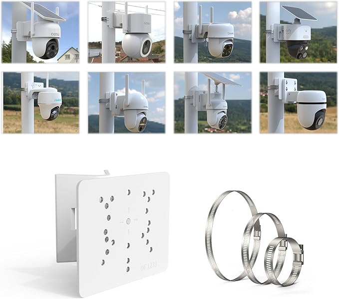 Pole Mount for for AOSU D1 SE/Lite/Max,eufy Solocam S340/E30,Reolink Argus PT 3MP/4MP/5MP/2K ANSQUE(GU01/SA01),SEHMUA,TP-Link Tapo Outdoor Pan/Tilt Wi-Fi,Cinnado B6 Security Cameras (White)