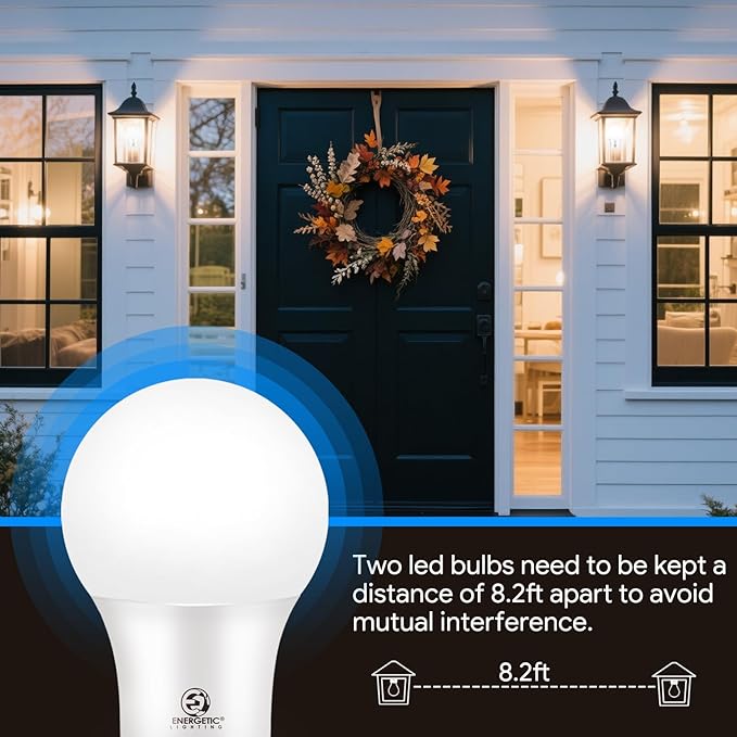Dusk to Dawn LED Outdoor Light Bulb, 75 Watt Equivalent, 9W 1100 Lumens, 5000K Daylight LED Light Bulbs, E26 Base, Automatic On/Off Sensor Light Bulb for Porch, Hallway, Garage, ETL Listed, 4-Pack