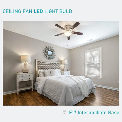 Maelsrlg E17 Intermediate Base LED Bulb, 6W (60 Watt Equivalent) G14 Globe Ceiling Fan Light Bulbs, Cool White 4000K, 600 Lumens, Non-Dimmable, Pack of 6