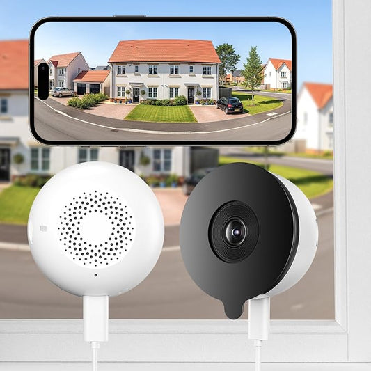 3MP 2K Window Camera 2 Pack with Starlight Color Night Vision