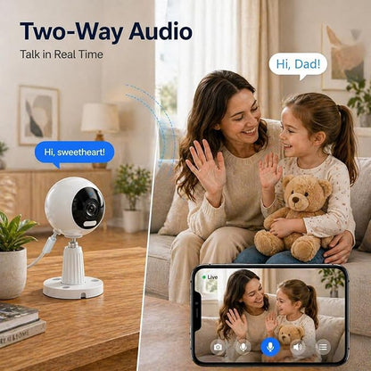 Cameras for Home Security Indoor, 3MP Indoor Security Camera, Motion Detection, Color Night Vision, 5G/2.4G WiFi, 2-Way Audio, Plug-in, SD/Cloud Storage, Baby Monitor, Pet Camera (2 Pack)