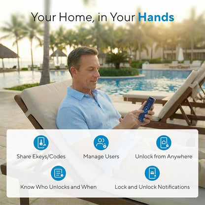 ULTRALOQ Bolt SE Smart Lock with Handle, Built-in Wi-Fi, Matter Over Thread, Works with Apple Home, Alexa, Google, Keyless Deadbolt with Fingerprint, App, Code, Remote Control, Gray | Works with Apple Home, Alexa, Google, Front Door Smart Deadbolt Lock...