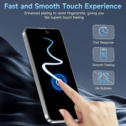 3 Pack Privacy Screen Protector Compatible for iPhone 16 Pro Max, 23° Anti-Spy, 9H Tempered Glass, Anti-Scratch, Touch-Sensitive, Bubble-Free, Easy Installation