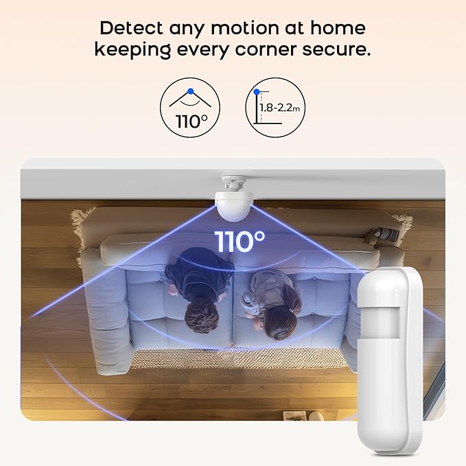 Home Security System - Alarm 5-Piece Kit Compatible with Alexa,Tuey and Smart Life (No Contract) (5 Pack Alarm System)