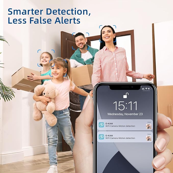 VIDCASTIVE Security Camera 4K Mini Wireless WiFi Indoor Cameras, AI Human Detection, Auto Night Vision, Cloud Storage, Up to 100 Days Standby Battery Life