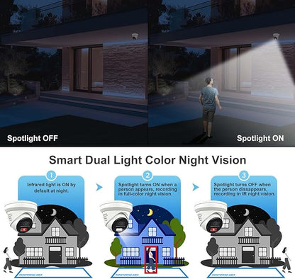 Anpviz 5MP AI IP PoE Camera, Active Deterrence IP Security Camera Outdoor, 2-Way Audio, Human & Vehicle Detection, Smart Color Night Vision, IP67, 5MP@20fps, 2.8mm Lens Wide Angle, IPC-D3653WD-SA
