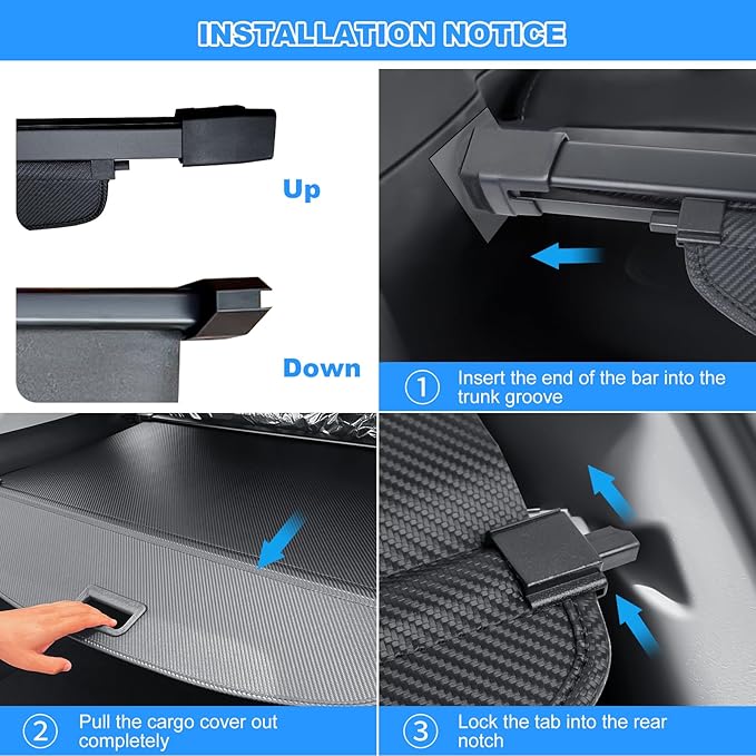 AUXKO Retractable Cargo Cover for Jeep Grand Cherokee(2 Row; WL) 4XE 2026-2022, Trunk Cover Security Cover for 2025 Grand Cherokee Shielding Shade Anti-Peeping Luggage Privacy Screen, Carbon Fiber
